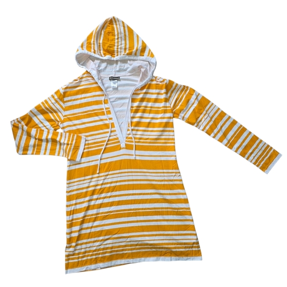 Tommy Bahama Sportif Stripped Hooded Swim Cover / Dress, Color Soleil, Size Med - Picture 1 of 12